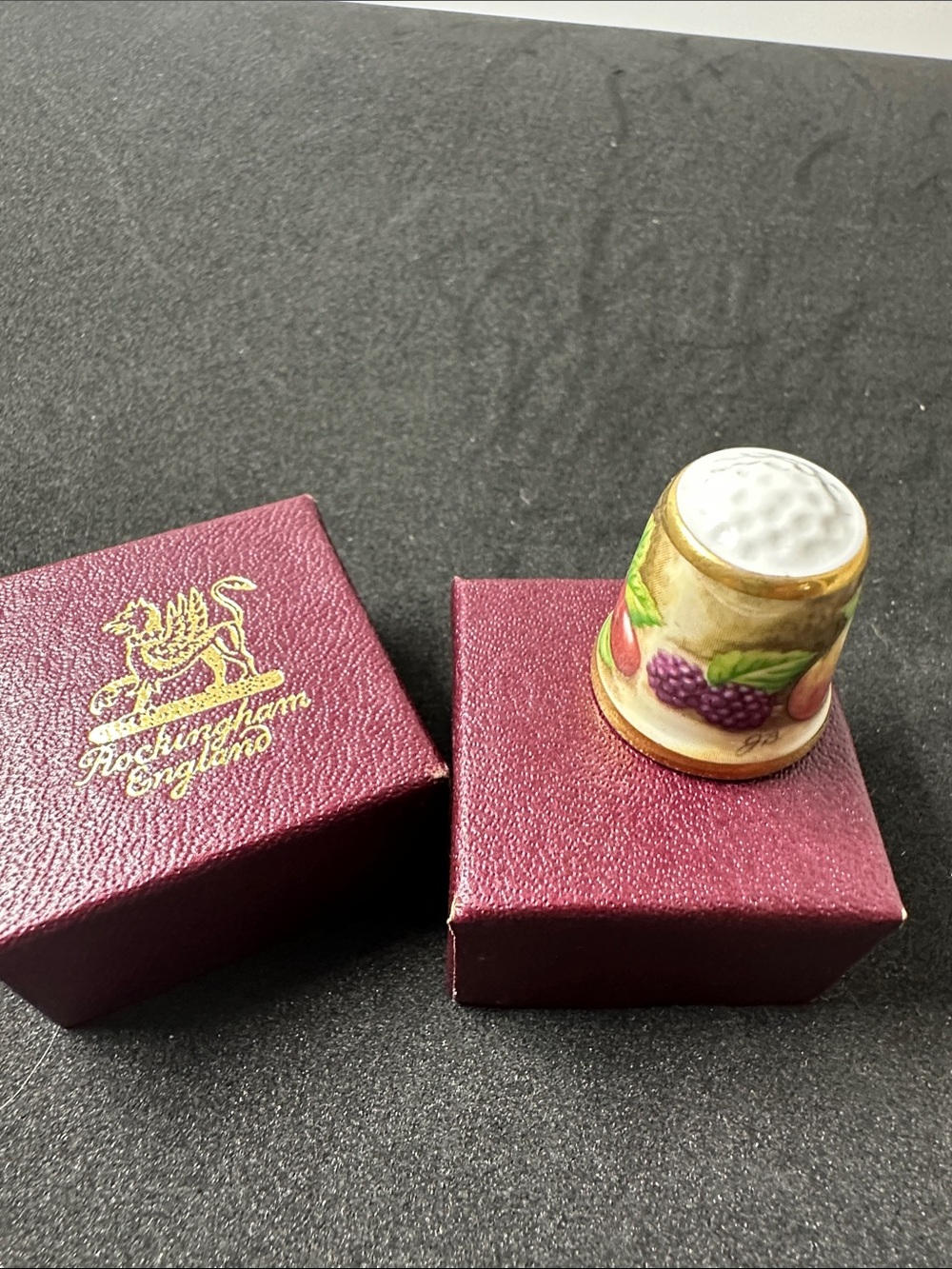 Porcelain Fruit Thimble - Pink Box